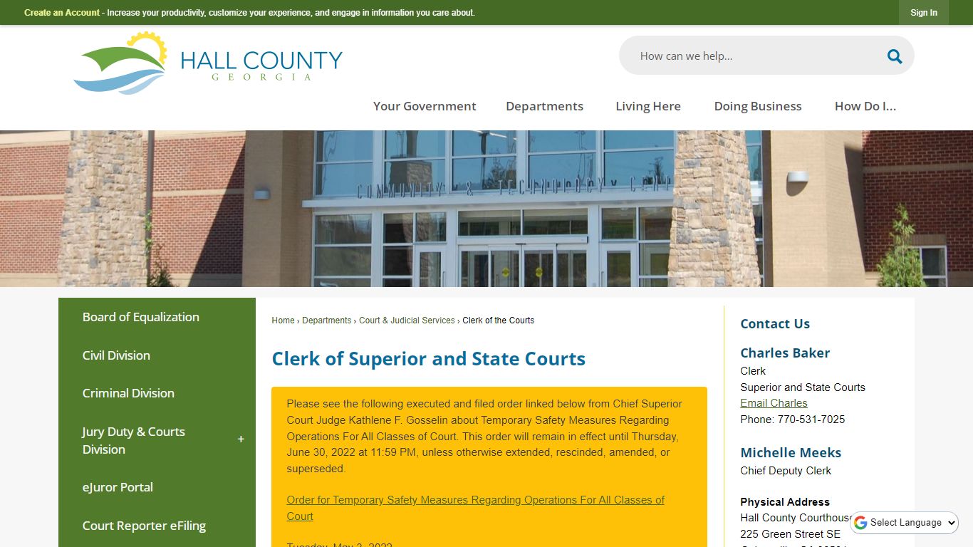Clerk of Superior and State Courts | Hall County, GA ...