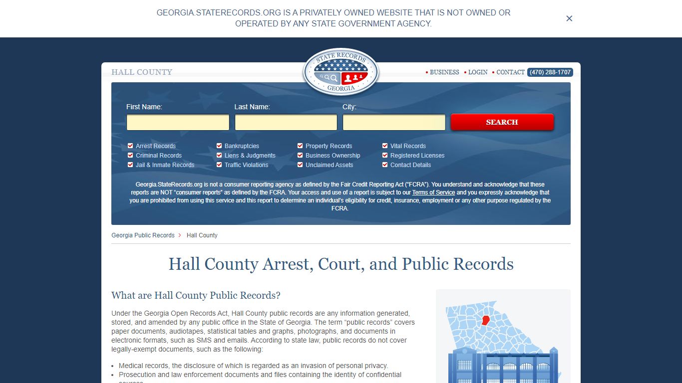 Hall County Arrest, Court, and Public Records