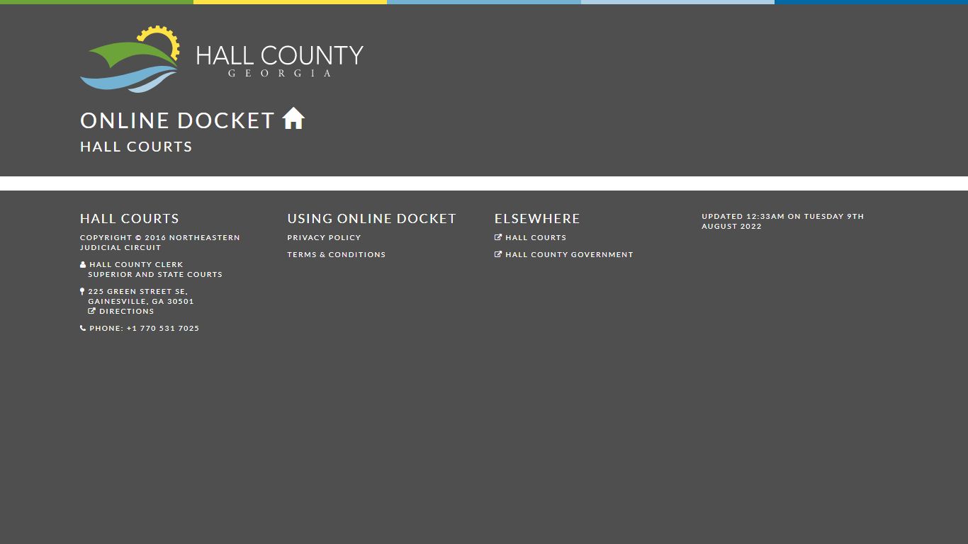Online Docket | Hall County Clerk of Courts